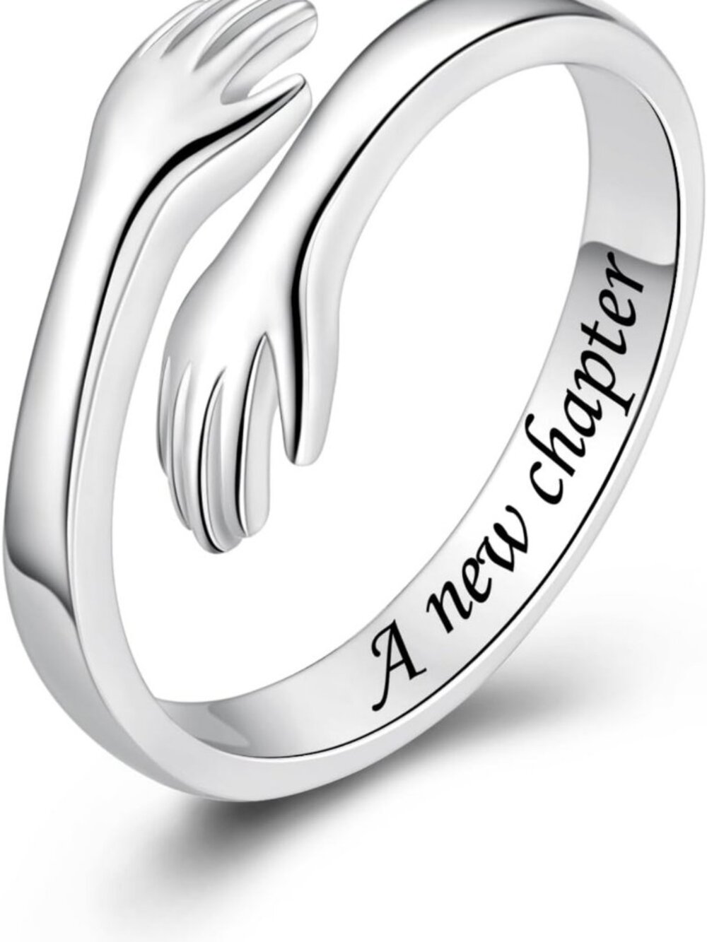 Adjustable S925 Sterling Silver Hug Ring for Women & Teens - Perfect Gift for